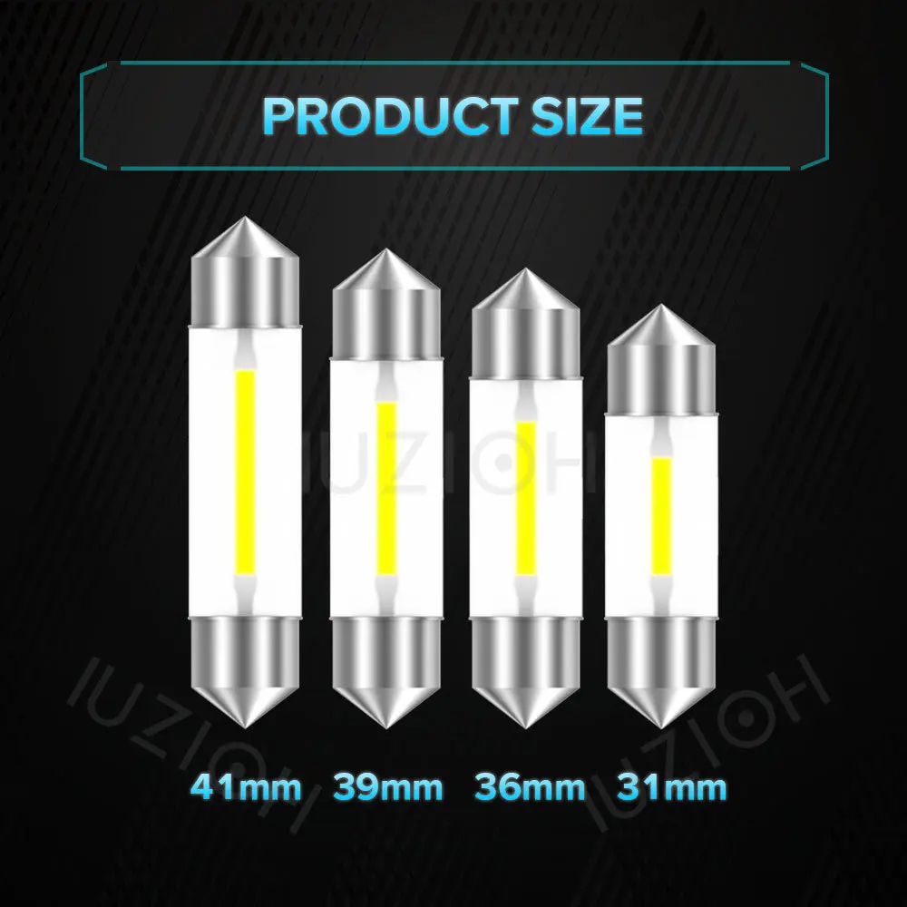 IUZIOH 2PCS C5W Led C10W 36mm   31mm 39mm 41mm 28mm 31mm  ȣ  ڵ  6V 12V 24V  Ķ  