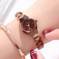 Blue Women's Luxury Fashion Metal Bracelet Waterproof Quartz Watch (Coffee)
