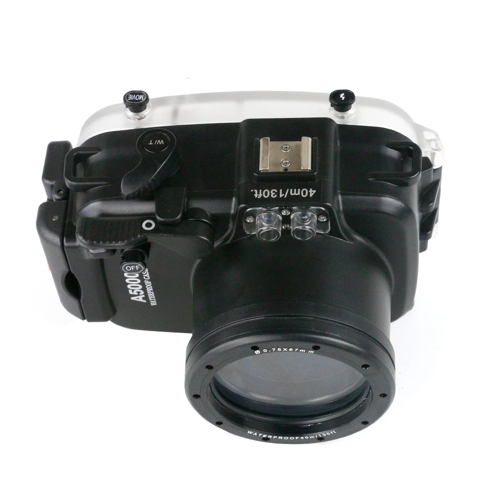 Meikon- A5000/5100 16-50mm 렌즈 수중 다이빙 하우징용 67mm 스레드가 있는 40m 방수 카메라 케이스, 다이빙 수중 하우징