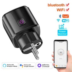 Smart Socket EU Plug with Power Monitoring and Voice Control - BLACK