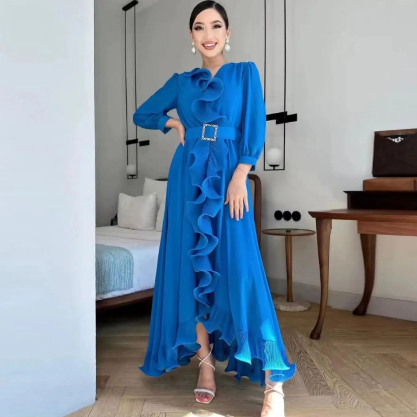 

Африканские платья для женщин, элегантный полиэстер 2024, Новые мусульманские модные платья Дашики, халат, кафтан, длинное платье, Турецкая Африка