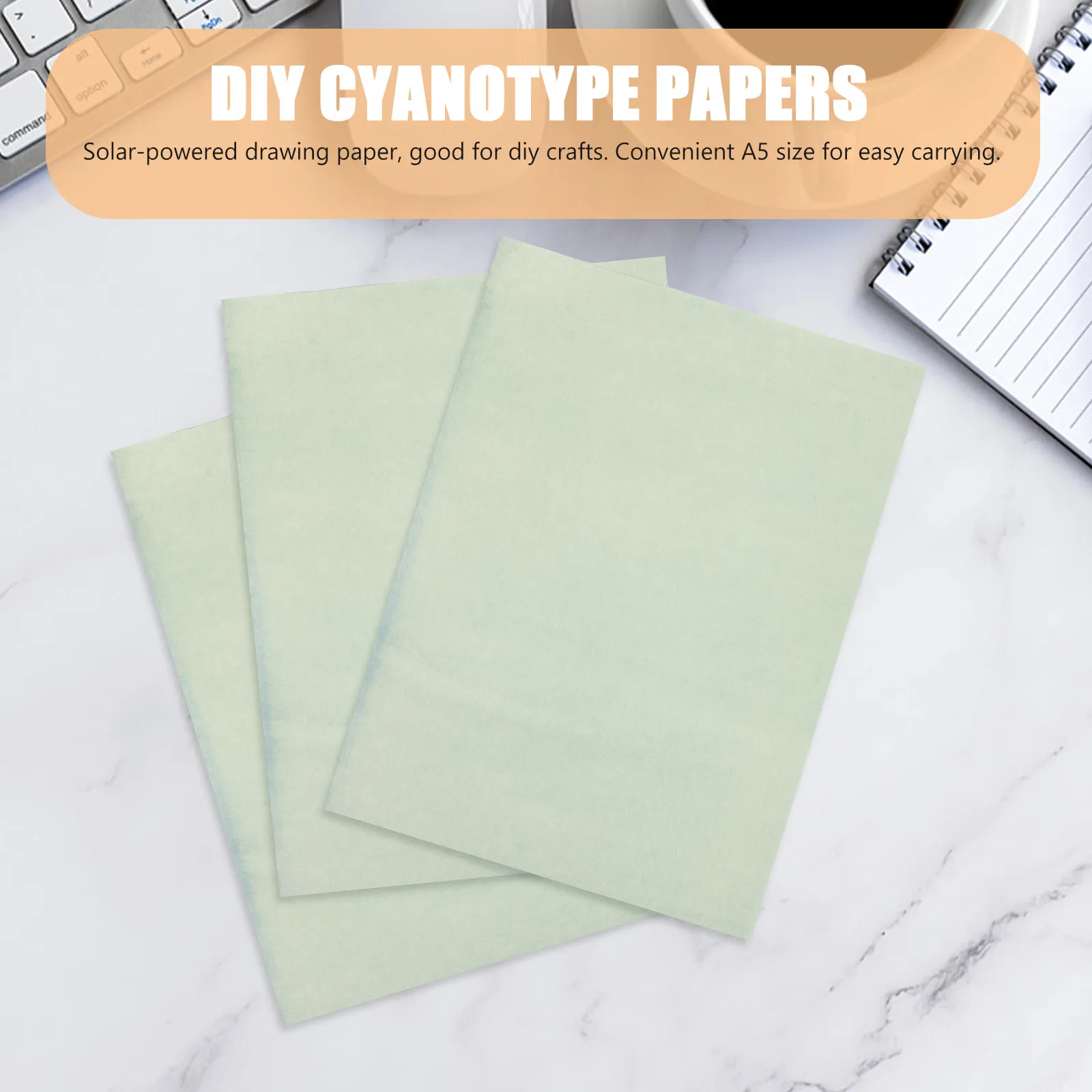 32장 A5 사이아노타입 썬 프린트 용지 키트 DIY 자연 인쇄용 태양광 그림 용지 사이아노타입 아트 프로젝트 홈 크래프트