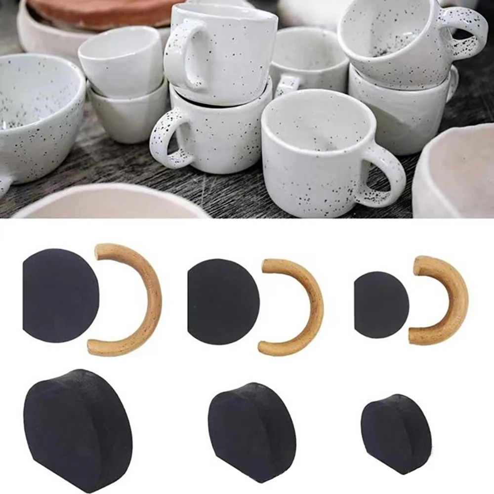 Moules à poignée de tasse, outil de fixation de forme de poignée, poignées de tasse en argile de poterie, outil de fabrication de diverses formes, magasin de poterie 12 pièces 5