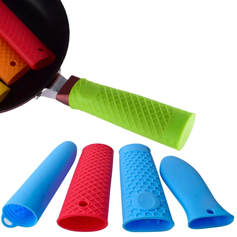 Silicone Pot Pan Handle Saucepan Holder Sleeve Non-slip Cover Grip Cookware Parts Unique Kitchen Tools 1 Pc