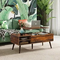 Wood Lift Top Coffee Table with Adjustable Storage Shelf and Hidden Compartment, Lift Tabletop Dining Table for Living Room 2