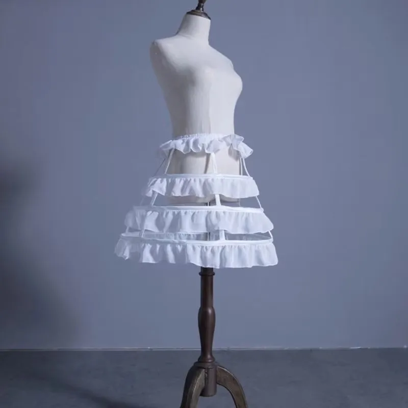 รูปสินค้า ผู้หญิง Lolita Hollow Lotus Leaf Lace Bird Cage กระดูกปลากระโปรงคอสเพลย์ชุดกระโปรง Petticoat เจ้าสาวงานแต่งงานชุดซับ