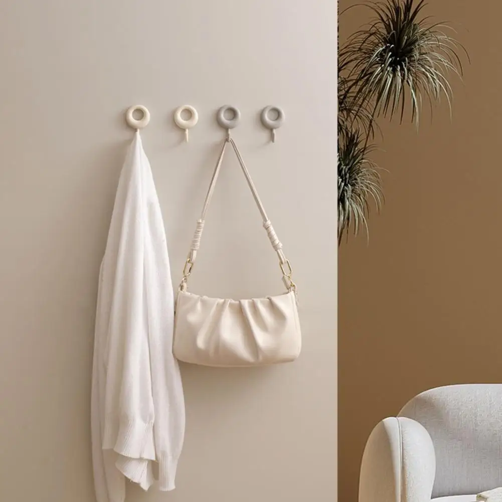 

Towel Hook 4Pcs Convenient Easy to Install No Damage Wall Mounted Bathrobe Hook Kitchen Accessories