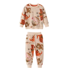 Zebra Print Long Sleeve Boys' Cotton Outfit Set - Autumn/Winter Collection - 7T (T908)