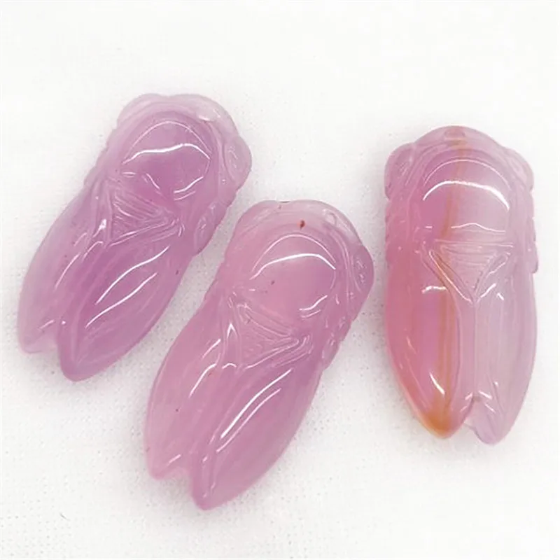 

3 шт Горячая резьба Cicada драгоценный камень подвески фиолетовые цвета 15х34мм для женщин цепи ожерелье делая аксессуары Бесплатная доставка