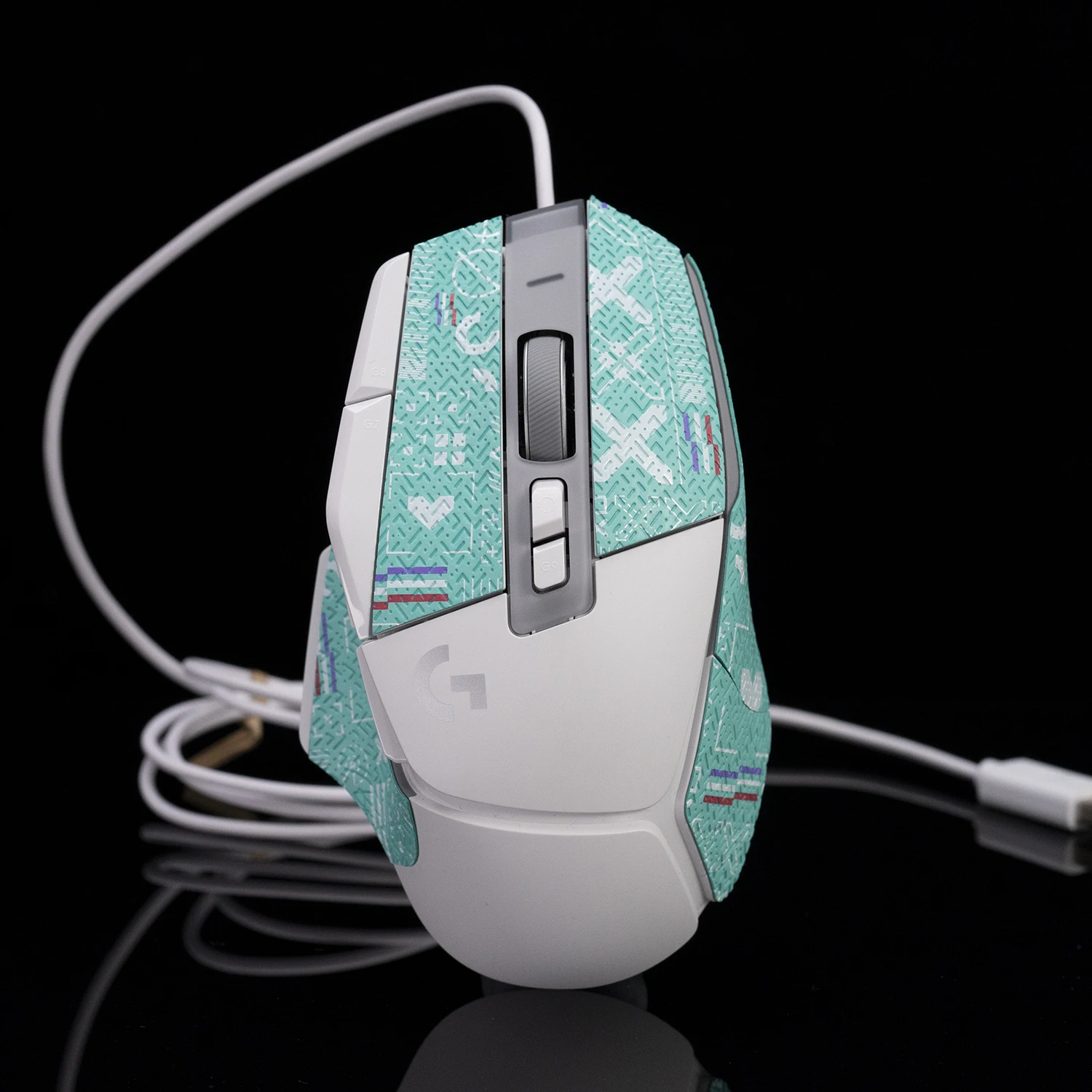 Btl-mouse sem Fio Grip Tape Skate Lizard Skin Adesivo para Logitech G502x G502 x Lightvelocidade com Fio Antiderrapante Suor Choque - Imagem 6