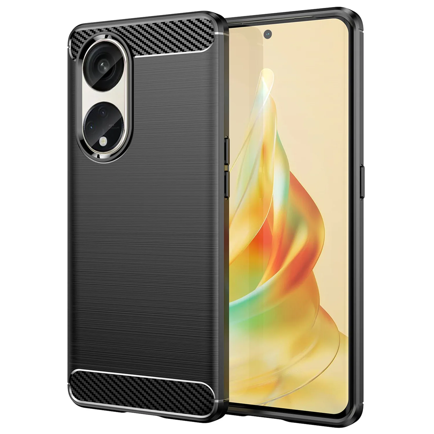 

Soft Phone Case For OPPO Reno 8T 5G 9 pro reno7 4g Shockproof Carbon Fiber Cover for oppo reno 7 5g global 8 8t 9 Silicone Cases