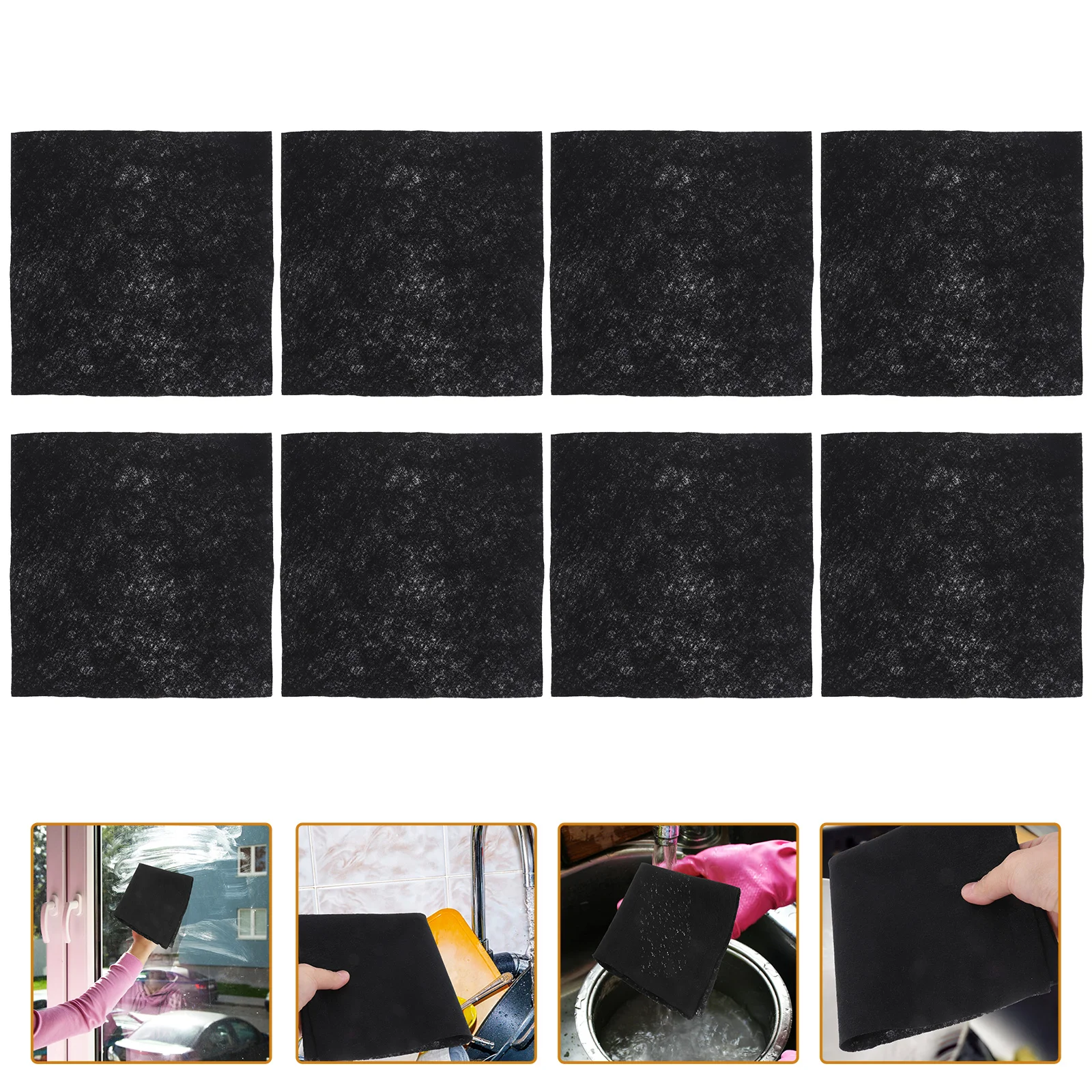 

8 Pcs Scouring Pad Micro Fiber Cloth Cleaning No Watermark Microfiber Cloths Wash Car Supplies Glass Window