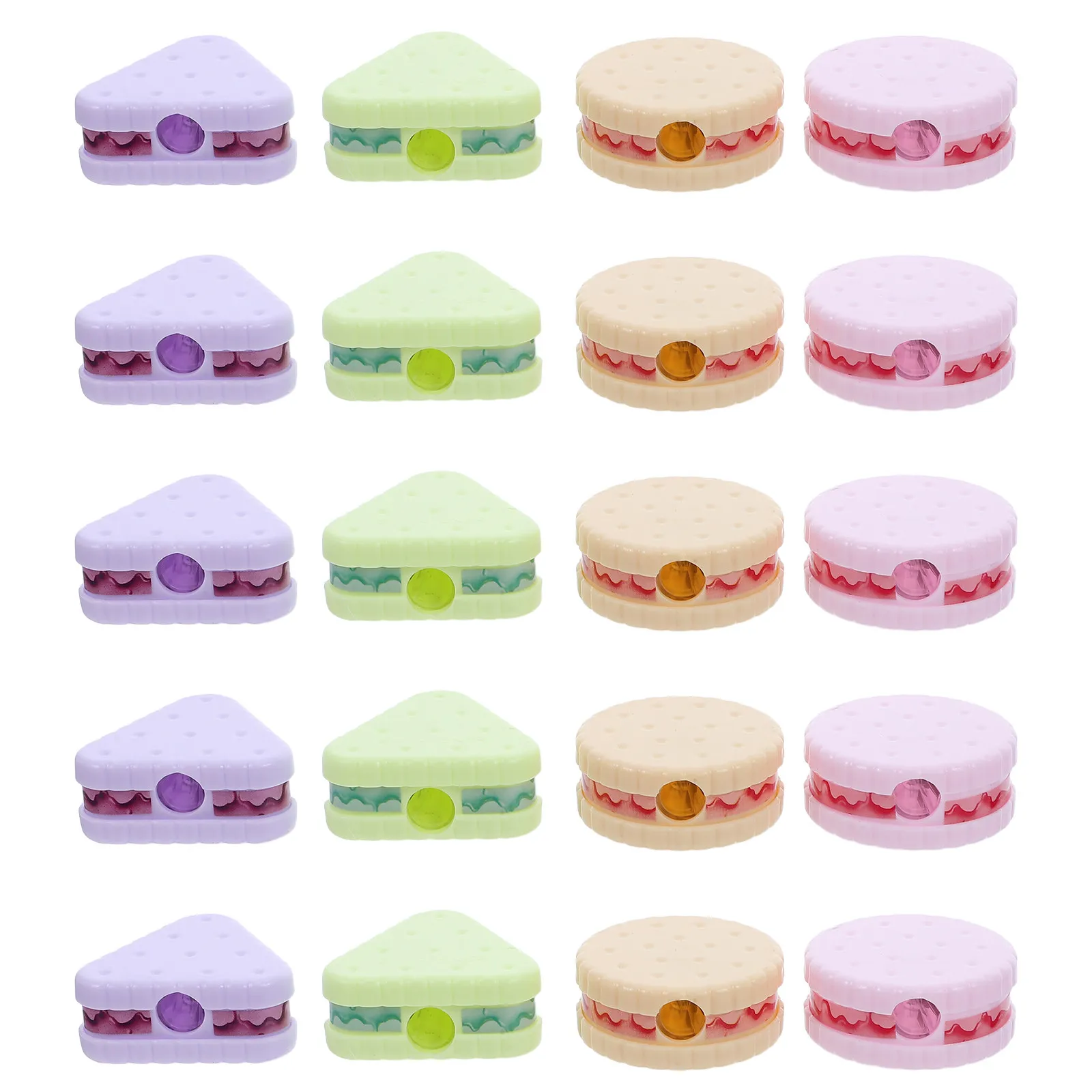 36Pcs Kawaii 쿠키 연필깎이 어린이를위한 수동 연필깎이 학교 용품 창조적 인 생일 파티 호의품 교실 보상