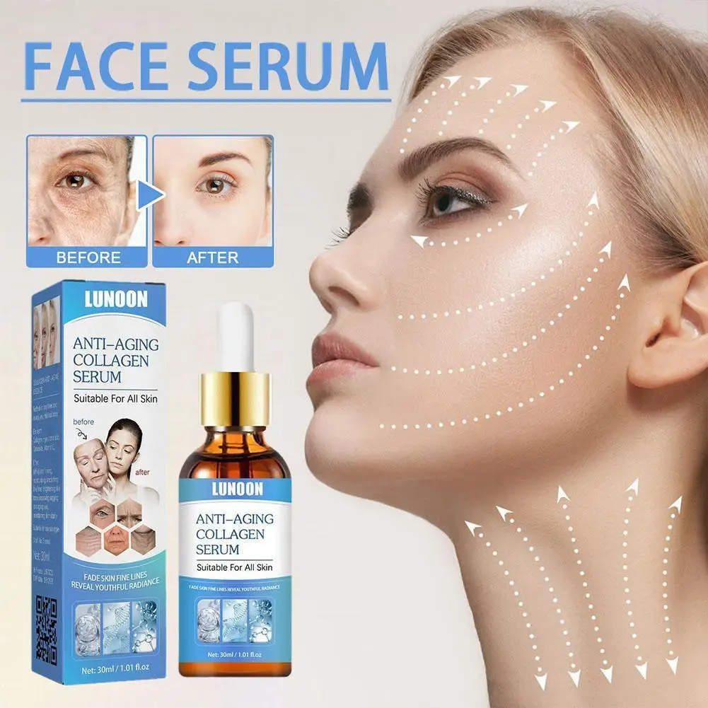 

Collagen Fast Wrinkle Face Serum Lifting Firm Fade Essence Whiten Skin Care Lines Nourish Anti-Aging Brighten Remover New F F1K0