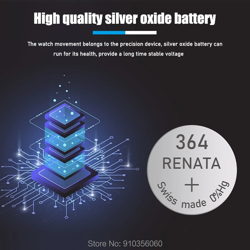 100Xrenata Silver Oxide Watch Battery 364 SR621SW 621 1.55V