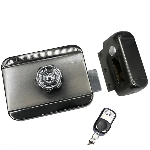 Wireless Electric Lock Invisible Remote  Control Hidden Door Lock Electronic Garage Security Lock 2