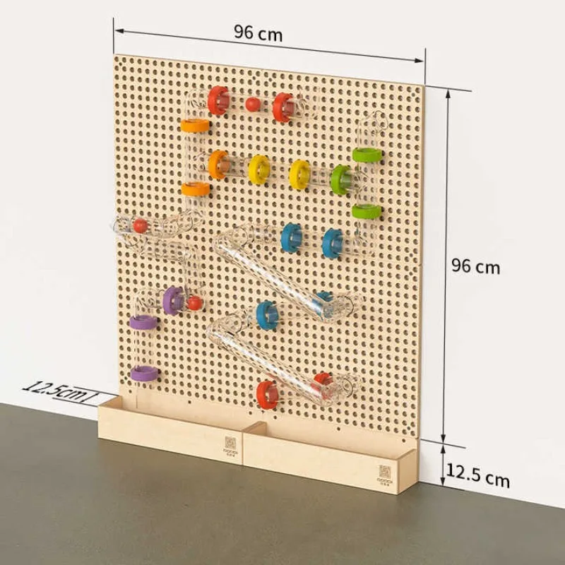 Holz Wandrohr Bau Installation Panel Maske interaktive Wand Spielzimmer