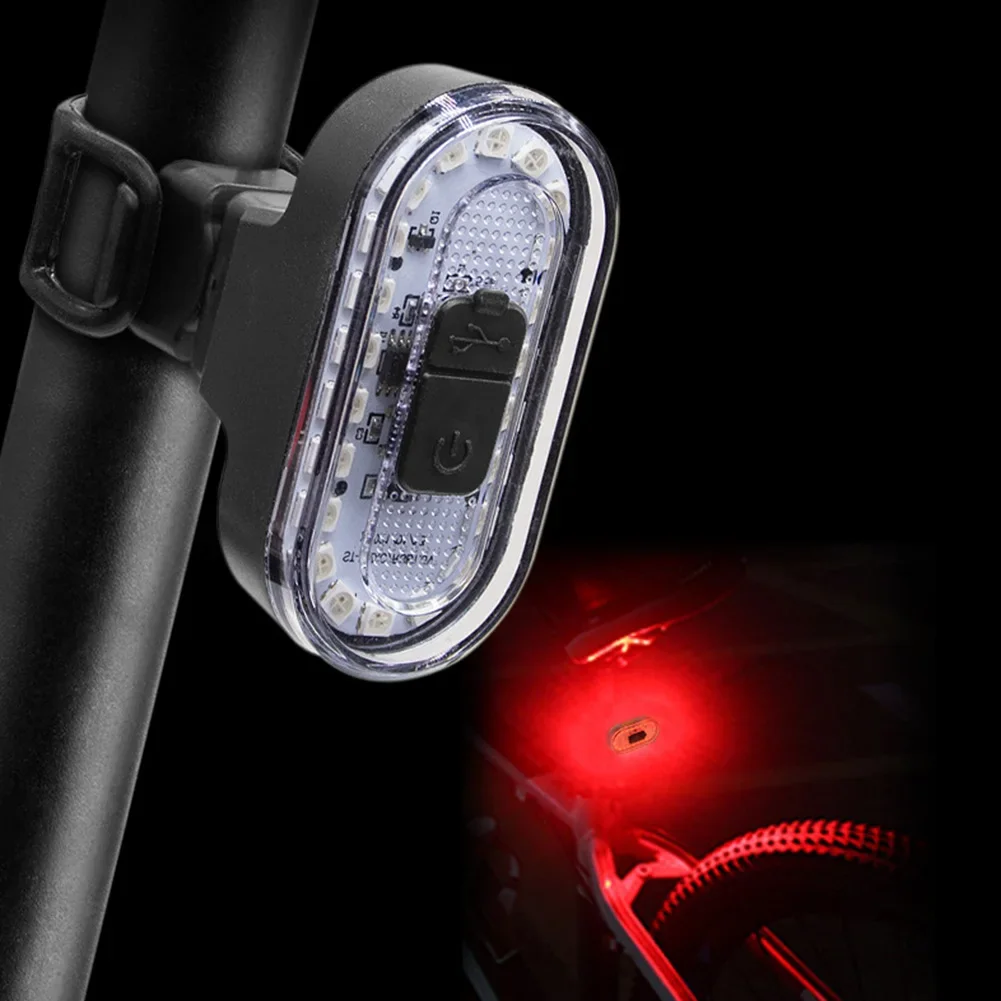 1Pc Bicycle USB Rechargeable Tail Light High Light LED Bike Taillight MTB Night Ringding Warning Lamp Cycling Rear Lights