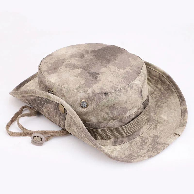 Fishing Hat Camouflage Hat Cap Hat 23 Colors Outdoor Bucket Hat Thicken Boonie Hat Fisherman Hunting Camping Caps A0E056