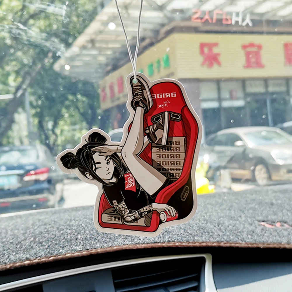 New JDM Car Air Freshener Hanging Car Rear View Solid Paper Turbo Brake  Disc Wheel Sexy Girl Car Diffuser Interior Accessorie - AliExpress