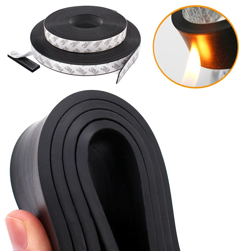 50cm Black Silicone Rubber Strip Self Adhesive Seal Gasket Antiskid
