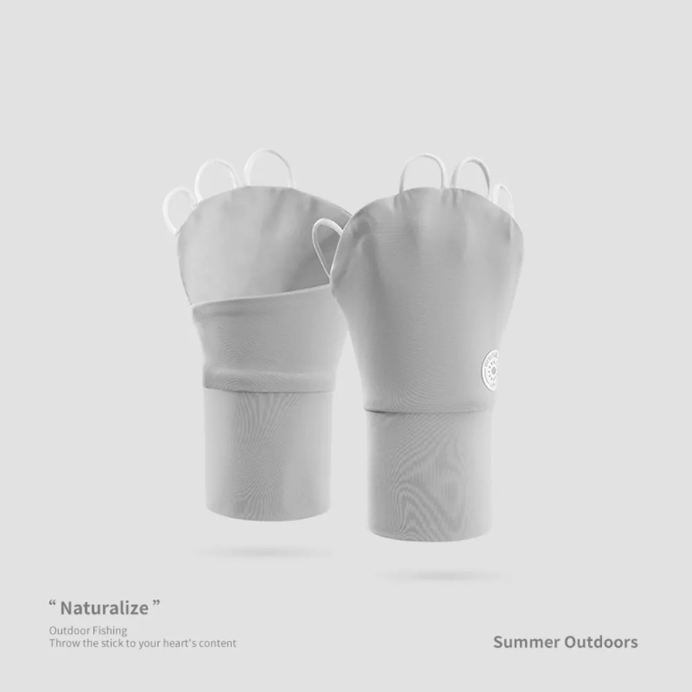 Anti-uv Summer Ice Silk Fishing Gloves Sunscreen Gloves Palm Hollowed Unisex Outdoor Sports Cycling Driving