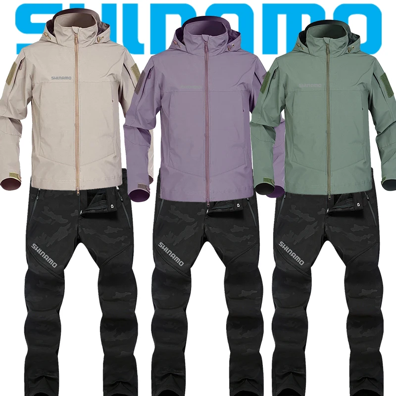 

Windproof and Waterproof Soft Shell Fishing Suit Men's Tactical Jacket Special Forces Army Combat Trousers Hiking Camping Suit