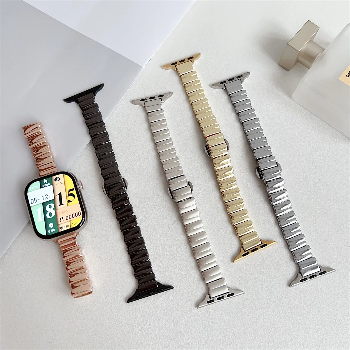 Kellon ranneke iwatchille 42/44/45/46/49mm 38/40/41mm Metal Fashion kellohihna kellosarjalle Ultra2 Series 10/9/8/7/6/5/4/3/2/1_voghion.com