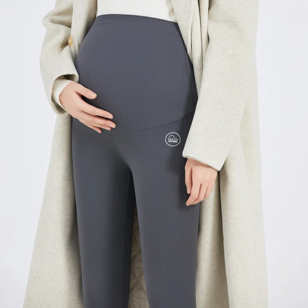 Leggings de grossesse taille haute, vêtements de maternité moulants pour femmes enceintes, soutien du ventre, pantalons tricotés, modelants