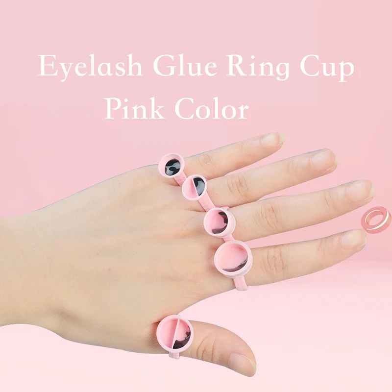 100개 일회용 글루 링 실리콘 접착컵 속눈썹 연장 및 타투 색소 살롱용 링 컵 홀더