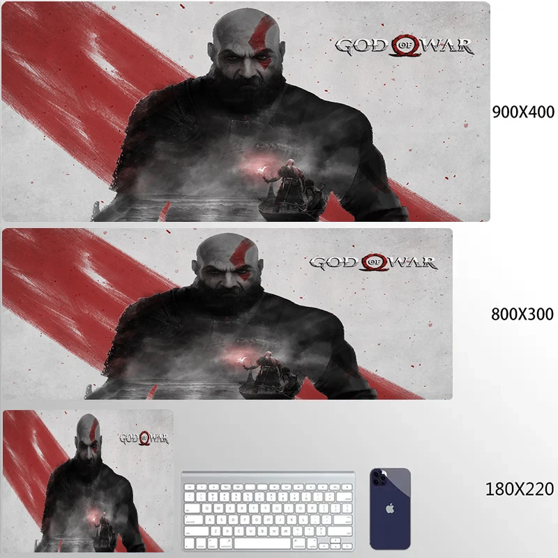 thumbnail image 1 of Alfombrilla de ratón de gran tamaño g-God of War, accesorios de oficina, teclado, alfombrilla para ordenador, armario, escritorio, alfombrilla de ratón antideslizante de goma de Anime, 1 of 5