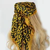 90*90CM Kerchief Fashion Print Satin Silk Scarves Popular Colour Square Shawls Luxury Sunscreen New Headcloth foulard muffler 5