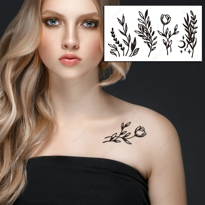 女性と子供のための一時的な入れ墨のステッカー 防水 月と花 小さな要素 芸術的なデザイン 偽の花 10 5x6cm 消えるタトゥー Aliexpress 女性と子供のための一時的な入れ墨のステッカー 防水 月と花 小さな要素 芸術的なデザイン 偽の花 10 5x6cm 消えるタトゥー Aliexpress