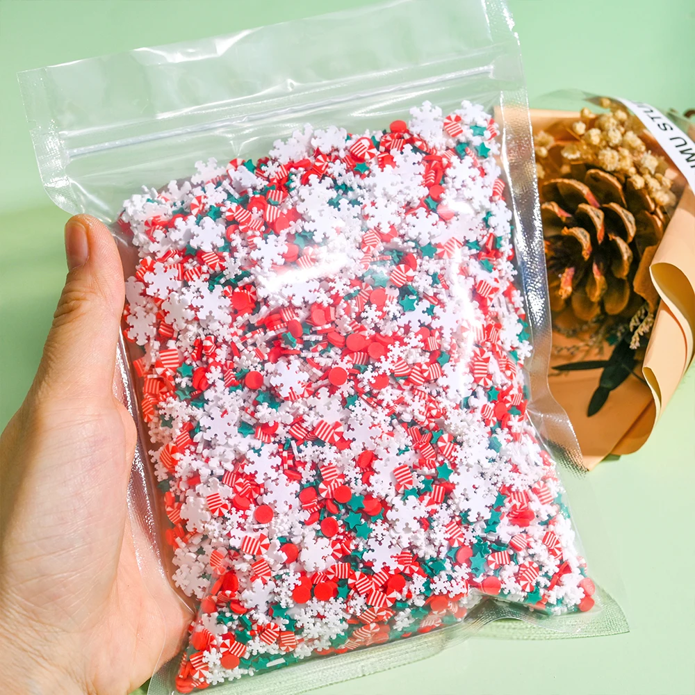 

10g/bag Christmas Mix Snowflakes Nail Charms Sequins Xmas Series Polymer Clay Star Slices DIY Crafts Nail Art Decoration