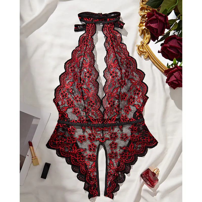 Women Sexy Lingerie Sleepwear Sleeveless Sexy Lingеrie Set Crotchless Erotic Underwear Costumes Backless Lace Babydoll