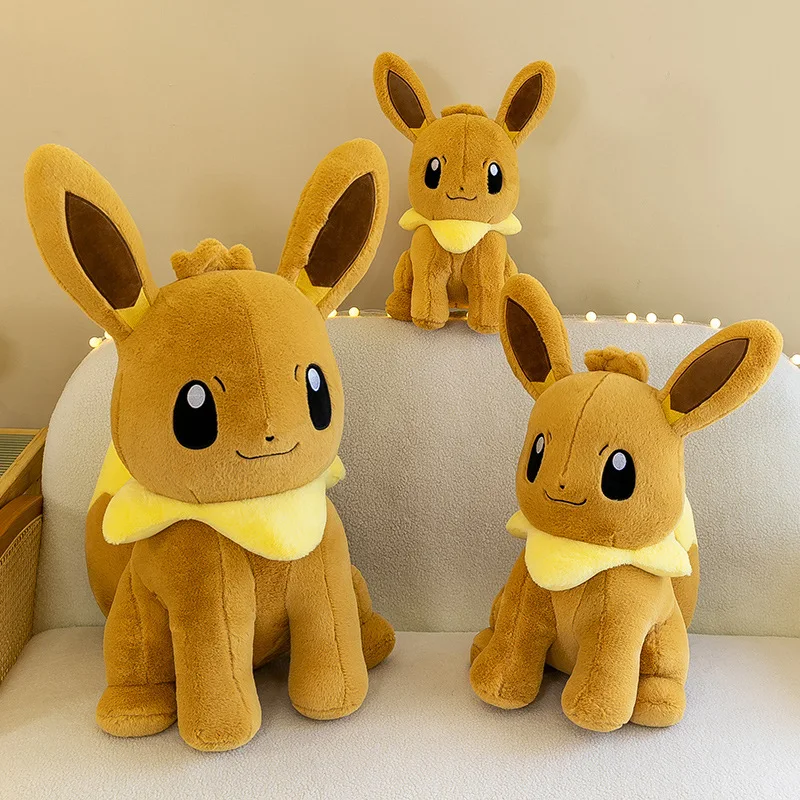 40/90cm Huge Pokemon Eevee Anime Plush Toys Big Pokémon Plushie Kawaii Semi-finished Leather Holster Pillow Gift for Children 2