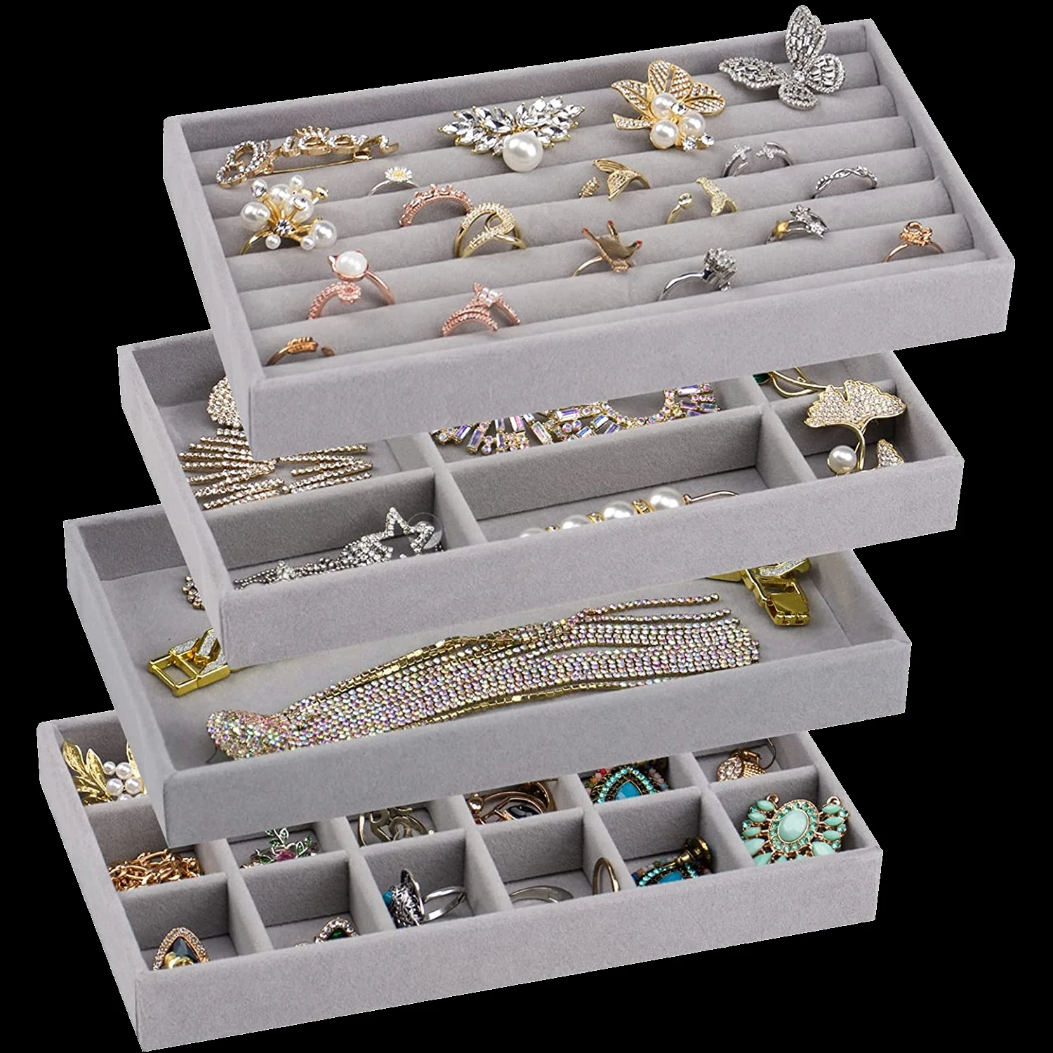 4 Styles Diy Bead Storage Organizer Drawer Storage Tray Soft Velvet  Jewellery Earring Necklace Pendant Bracelet Tray - Storage Boxes & Bins -  AliExpress