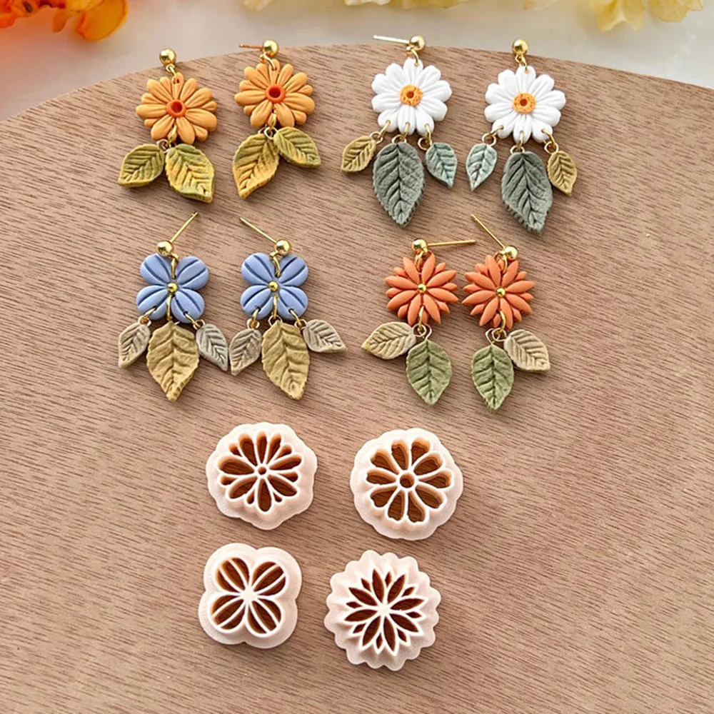 Polymer Clay Cutters Mold Pottery Ceramic Mini Spring Flower Stamps Crafts Diy Creative Jewelry Earring Making Decor Suppli Tool