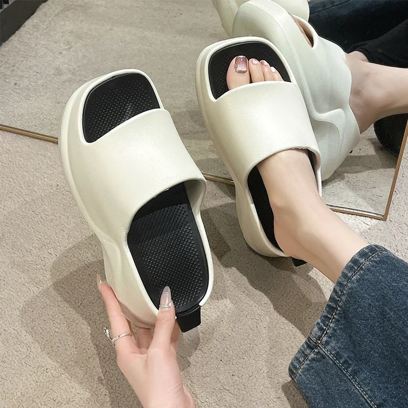 

Flats Platform Slippers Women Shoes Summer New Open Toe Beach Sandals Shoes 2024 Brand Dress Flip Flops Fad Casual Slides Mujer