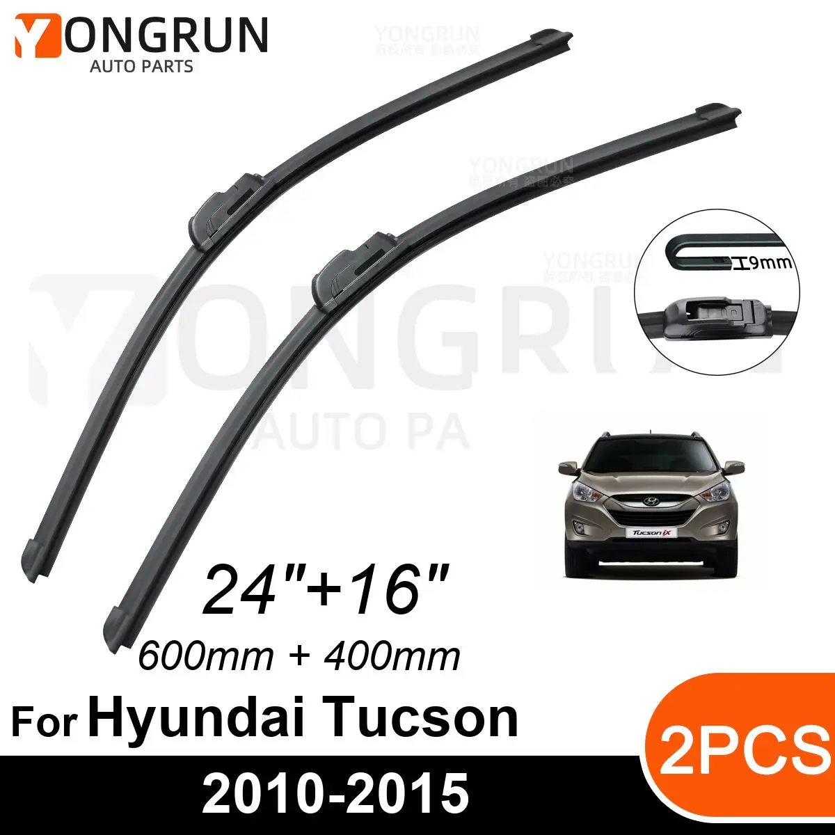 

Стеклоочистители передние Автомобильные для Hyundai Tucson ix35 MK2 2010-2015, резиновая щетка стеклоочистителя 24 + 16 дюймов, лобовое стекло автомобиля