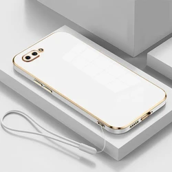Luxurious Square Plating Shockproof Back Cover for OPPO RX17 Neo (Gs6D White)