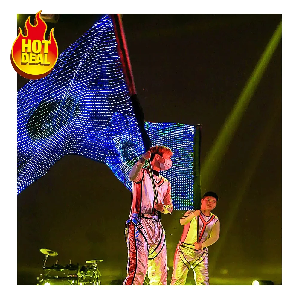 Led Flying Display Customized Transparent Flying LED Display with Magic Carpet Screen LED ...