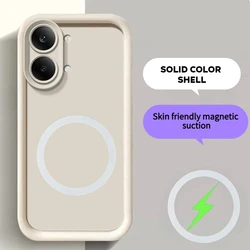 Premium Silicone Phone Case with Magnetic Charging and Shock Absorption for Poco X8 Pro (WHITE)