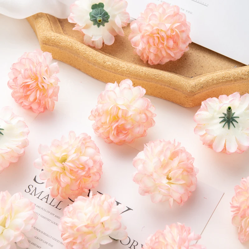 Artificial Hydrangea Flowers 100PCS Wedding Home Party Room Decoration Christmas Candy Box Fake Silk Scrapbook Plants