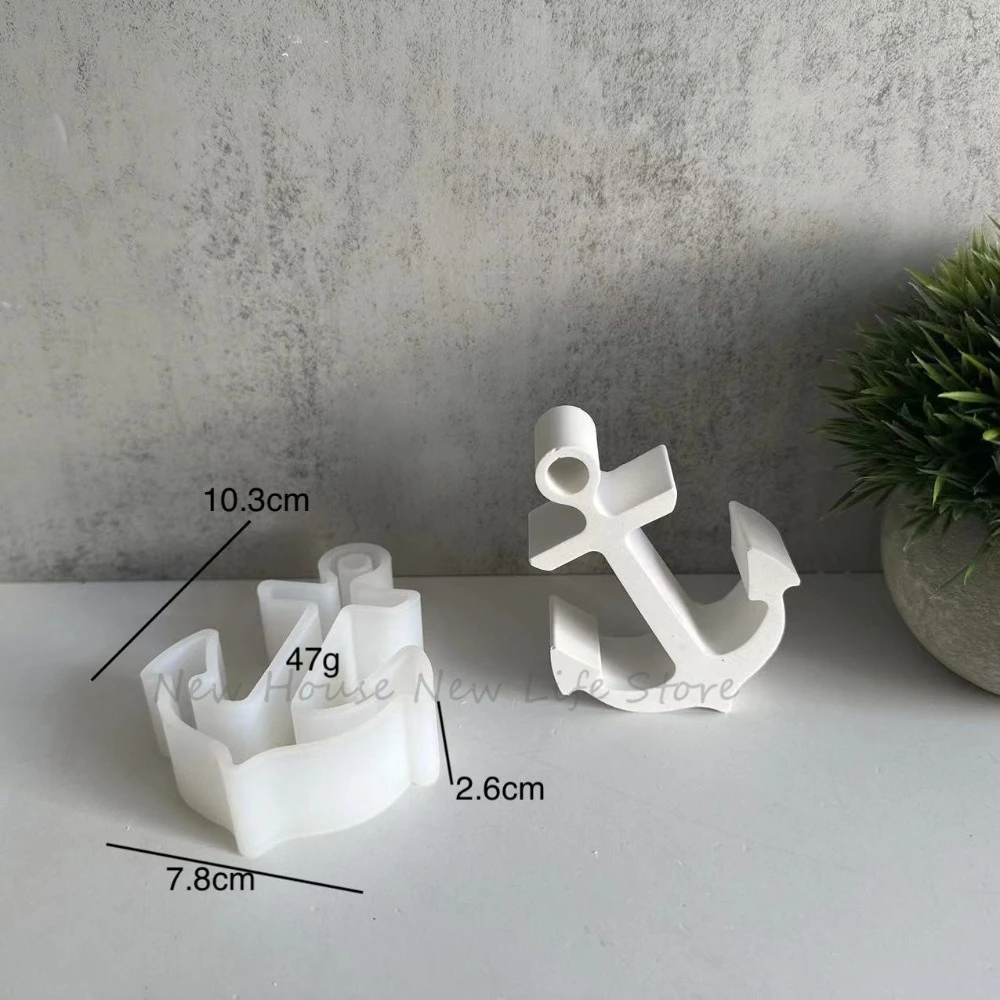 Marine Style Boat Anchor Car Aromatherapy Silicone Mold For Desktop Plaster Ornaments Gypsum Cement Moulds Craft Home Decor