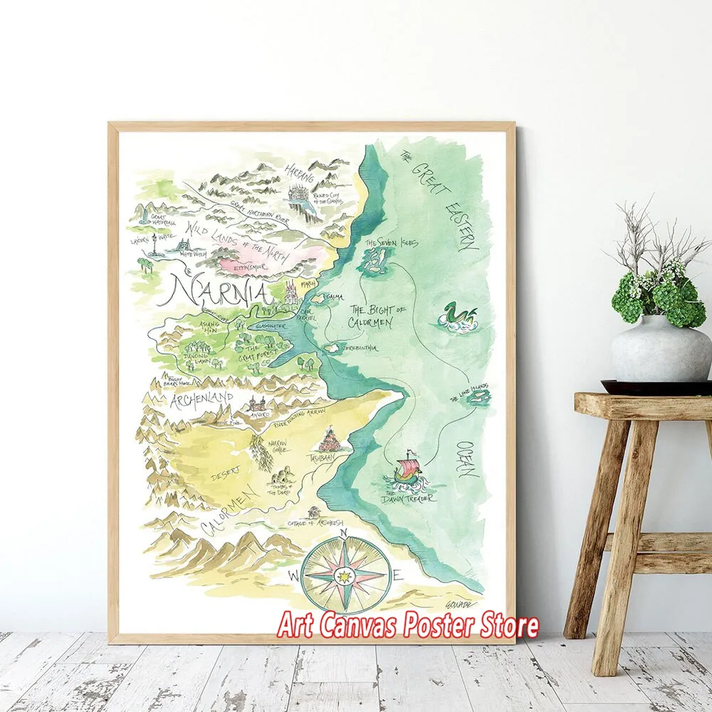 

CLASSIC Movie Watercolor World Map Poster And Print Modern Painting Art Wall Pictures Living Room Home Collection Decor Cuadros