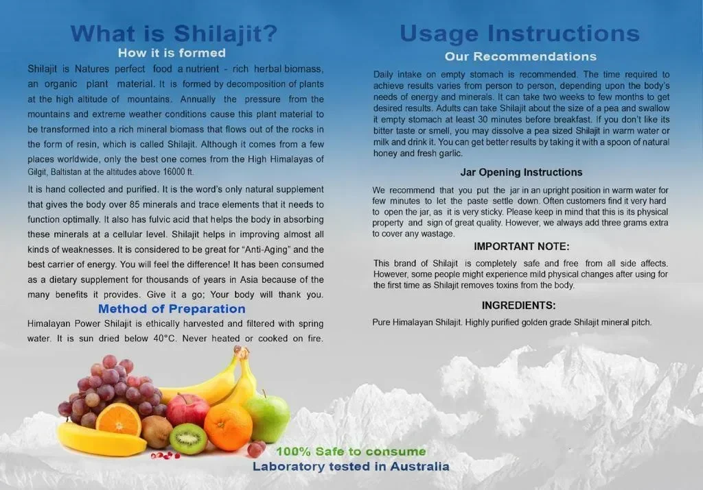 Natural Shilajit Pure Himalayan Shilajit Resin with Metal Measuring Spoon Containing 85+trace Minerals