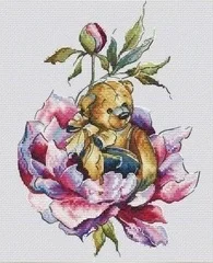 Cross Stitch 14CT Ecological Cotton Threads Embroidery Home Decoration Hanging Letter Flower Little Bear in Flowers