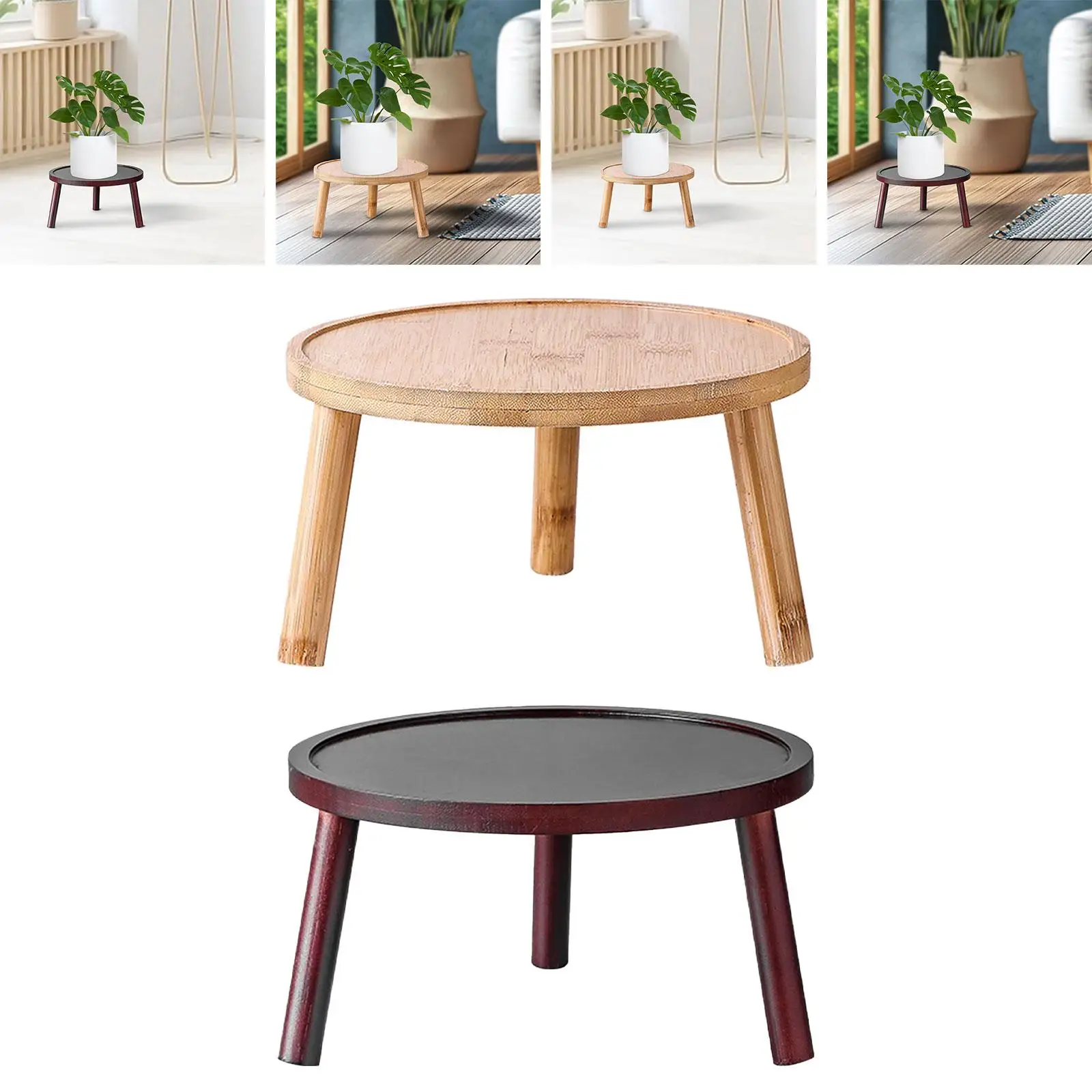 Mini Wooden Plant Stand Stool Bonsai Rack Pot Riser Holder Flowerpot Rack for Living Room