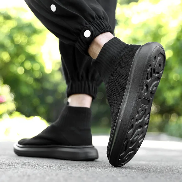 Women Black Platform Ankle Boots Dames Winter Shoes For Men Botines 2022  Couple's Plus Size Socks Velvet Sneakers Chelsea Boot - AliExpress